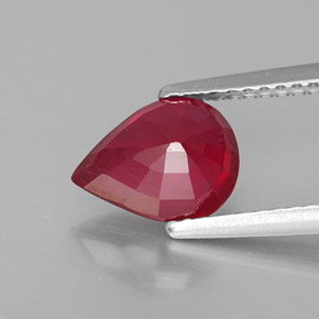 Rubis rouge naturelle en forme de poire, 2,09 ct, VS-SI