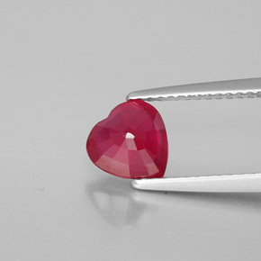 Rubis rouge naturelle forme de coeur, 1,51 ct, VS-SI