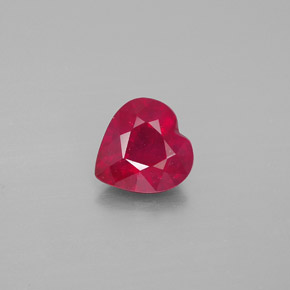 Rubis rouge naturelle forme de coeur, 1,38 ct, VS-SI