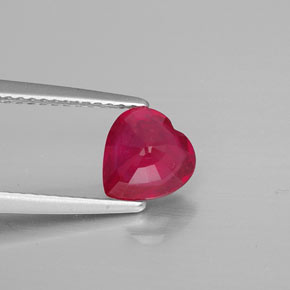 Rubis rouge naturelle forme de coeur, 1,38 ct, VS-SI