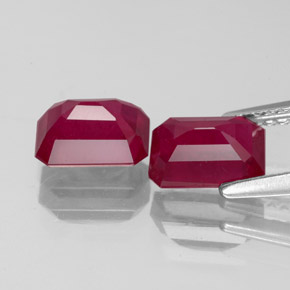 Achetez naturel ct rouge rubis gems, taille émeraude, en provenance madagascar chez gemselect. en stock, livraison internationale!