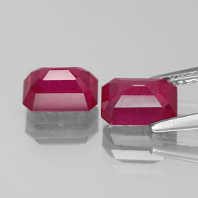 Achetez naturel ct rouge rubis gems, taille émeraude, en provenance madagascar chez gemselect. en stock, livraison internationale!