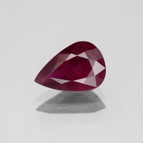 Rubis rouge naturelle en forme de poire, 2,09 ct, VS-SI