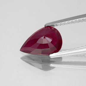 Rubis rouge naturelle en forme de poire, 2,09 ct, VS-SI
