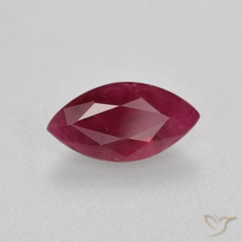 Rubis Rouge foncé naturelle Marquise, 0.98 ct, VS-SI