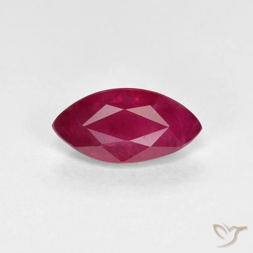 1.11ct Naturel Vin rouge profond Rubis, Marquise, VS-SI