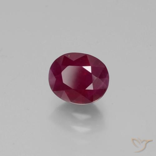 Rubis Vin rouge naturelle ovale, 1.21 ct, VS-SI