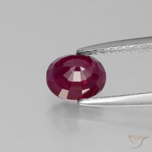 Rubis Vin rouge naturelle ovale, 1.21 ct, VS-SI