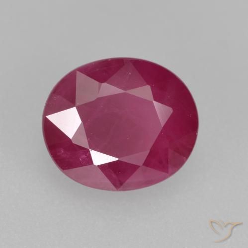 Rubis Rose rougeâtre naturelle ovale, 1.37 ct, VS-SI