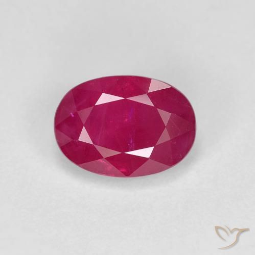 1.23ct Naturel Rouge Rosâtre Rubis, ovale, VS-SI