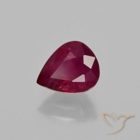 Rubis Vin rouge profond naturelle En forme de poire, 1.30 ct, VS-SI