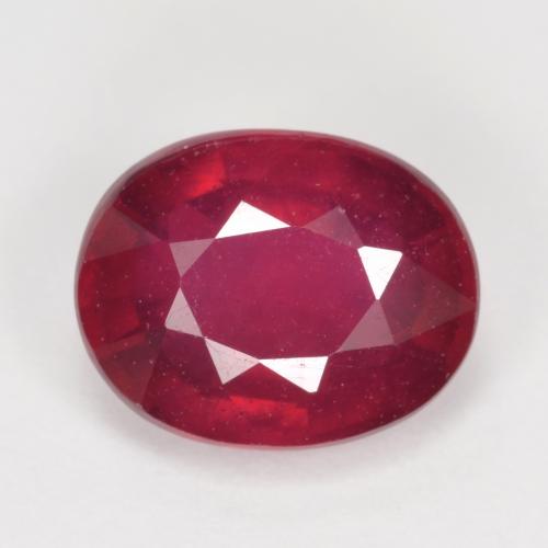 Rubis rose rougeâtre profond naturelle coupe ovale, 2,45 ct, VS-SI