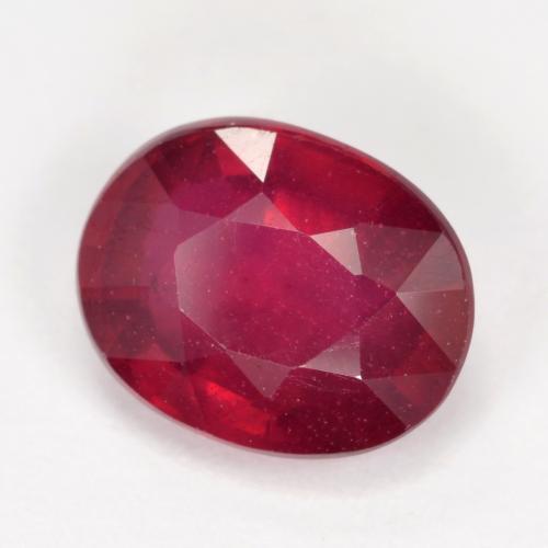 Rubis rose rougeâtre profond naturelle coupe ovale, 2,45 ct, VS-SI