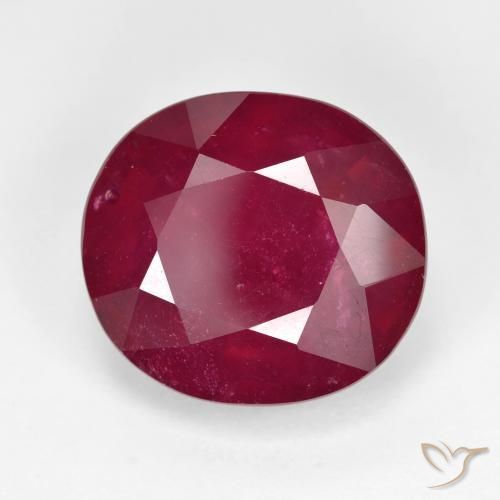 Rubis Rouge foncé naturelle ovale, 13.44 ct, VS-SI