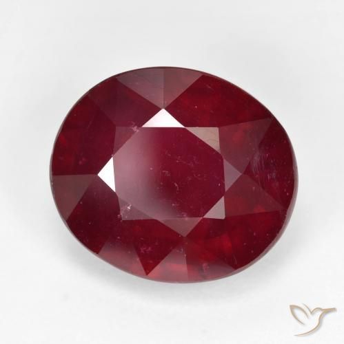 Rubis Rouge foncé naturelle ovale, 9.58 ct, VS-SI