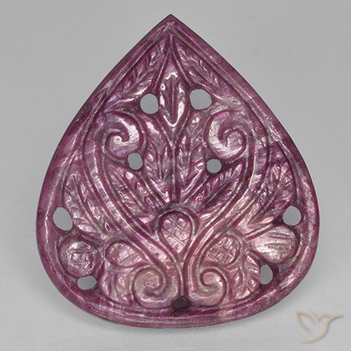 31.28ct Naturel Pourpre moyen Rubis, En forme de poire, Opaque