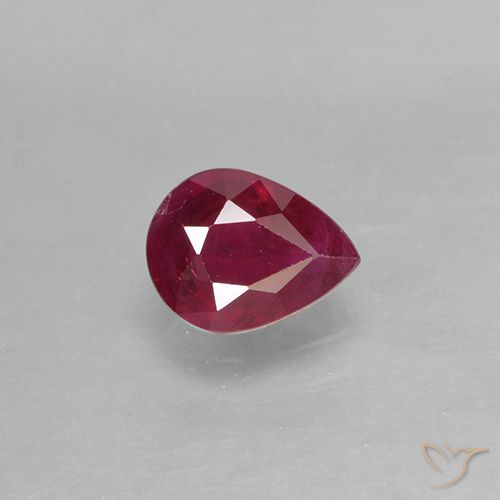 0.42ct Naturel Rouge foncé Rubis, En forme de poire, VS-SI