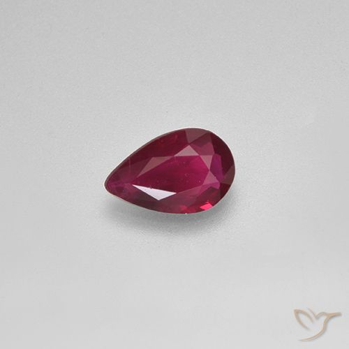 Rubis Rouge moyen naturelle En forme de poire, 0.43 ct, VS-SI