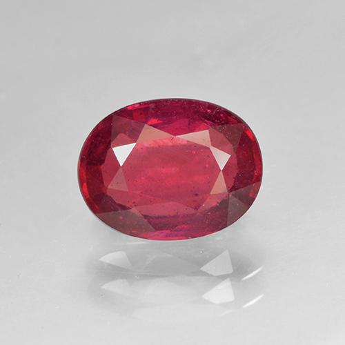 Rubis Rouge groseille naturelle Coupe ovale, 1.54 ct, VS-SI
