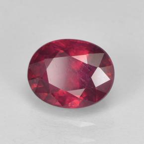 Rubis rouge moyen-foncé naturelle coupe ovale, 1,94 ct, VS-SI