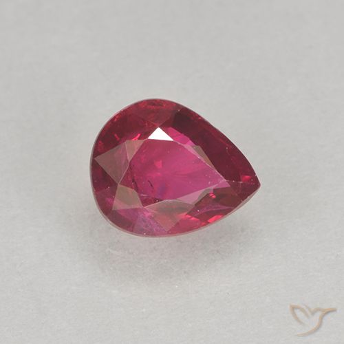 0.34ct Naturel Rose rougeâtre Rubis, En forme de poire, VS-SI
