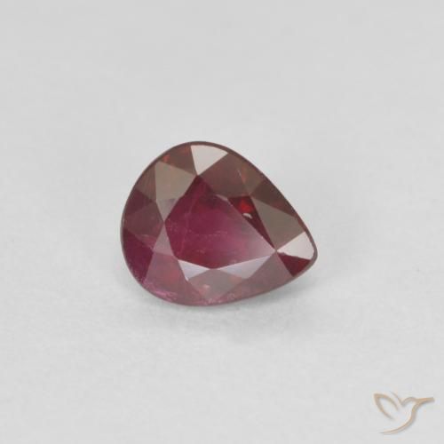 0.43ct Naturel Vin rouge Rubis, En forme de poire, VS-SI