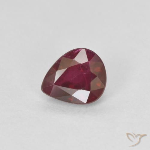 Rubis Vin rouge naturelle En forme de poire, 0.43 ct, VS-SI