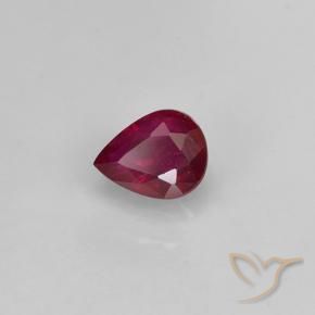 Rubis Rouge groseille naturelle En forme de poire, 0.38 ct, VS-SI