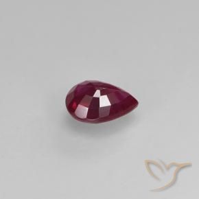 Rubis Rouge groseille naturelle En forme de poire, 0.38 ct, VS-SI