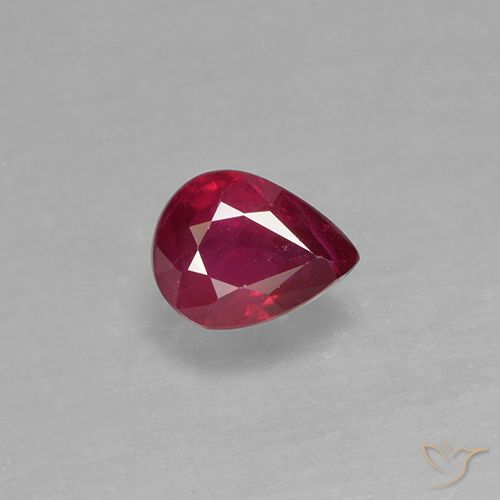 0.38ct Naturel Rouge foncé Rubis, En forme de poire, VS-SI