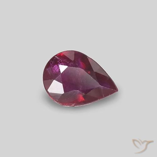 Rubis Vin rouge naturelle En forme de poire, 0.31 ct, VS-SI