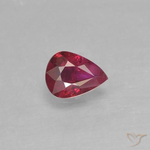 0.31ct Naturel Rose rougeâtre Rubis, En forme de poire, VS-SI