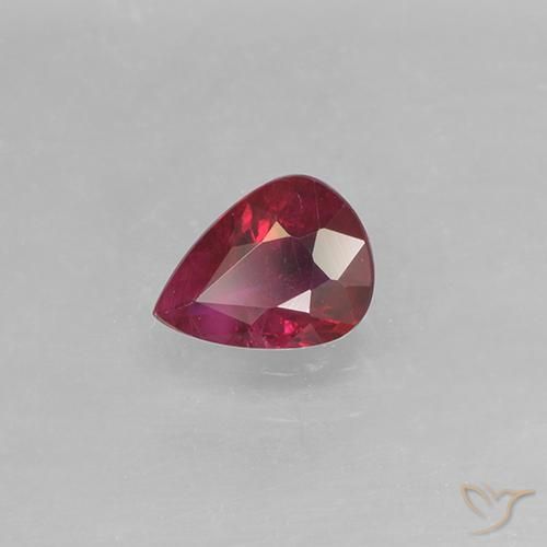 Rubis Rose rougeâtre naturelle En forme de poire, 0.31 ct, VS-SI