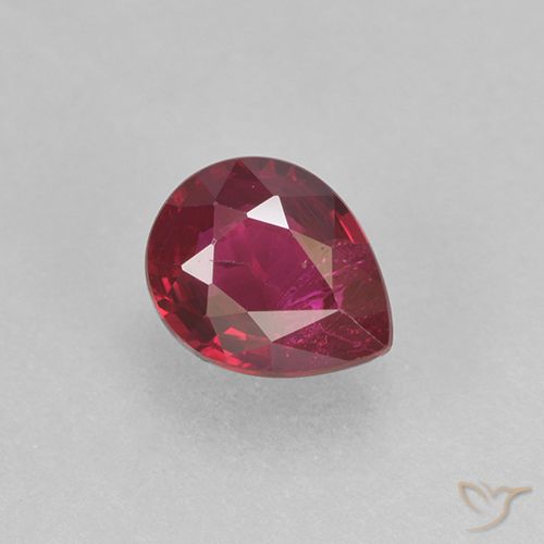 0.40ct Naturel Rouge confiture Rubis, En forme de poire, VS-SI