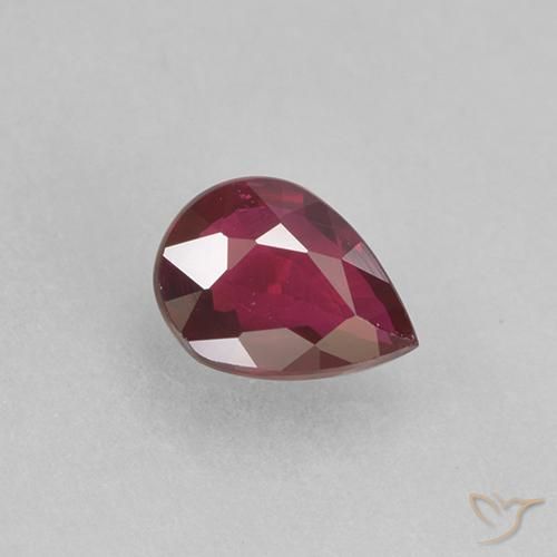 0.31ct Naturel Rouge foncé Rubis, En forme de poire, VS-SI