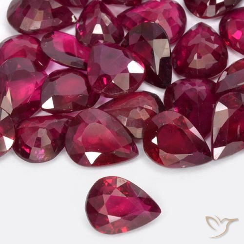 0.34ct Naturel Rouge moyen Rubis, En forme de poire, VS-SI
