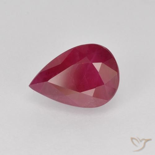 Rubis Rouge moyen naturelle En forme de poire, 1.17 ct, VS-SI