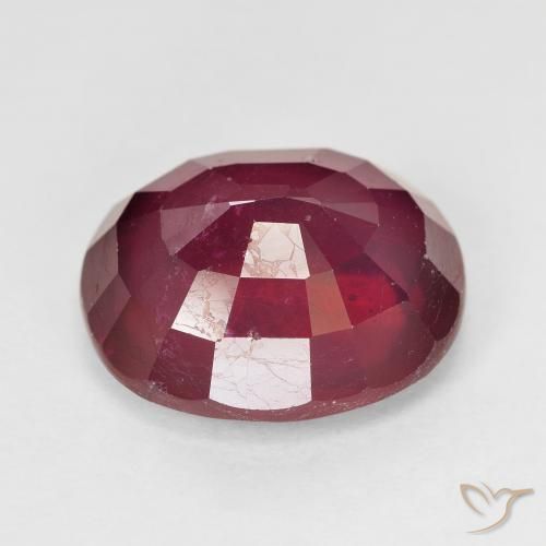 Rubis Rose rougeâtre profond naturelle ovale, 12.32 ct, VS-SI