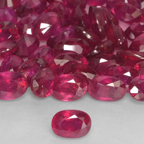 Rubis Rose rougeâtre naturelle ovale, 0.74 ct, VS-SI