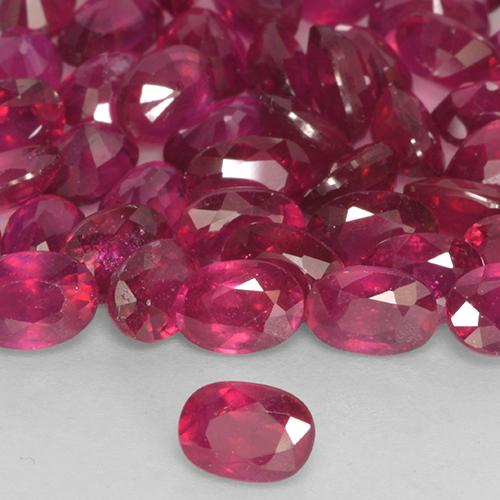 Rubis Rose rougeâtre naturelle ovale, 0.74 ct, VS-SI