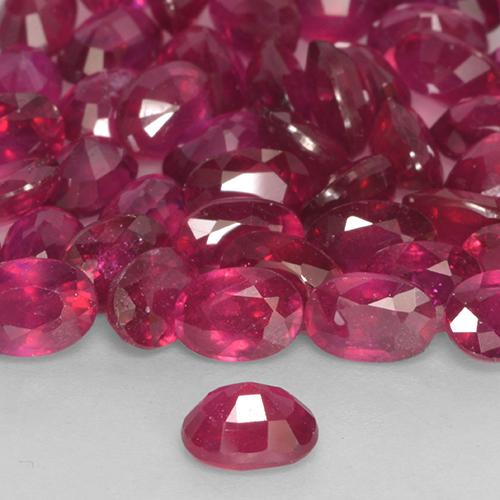 Rubis Rose rougeâtre naturelle ovale, 0.74 ct, VS-SI