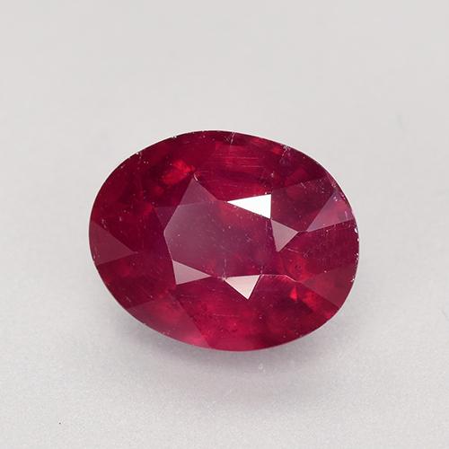 Rubis rouge moyen-foncé naturelle coupe ovale, 2,87 ct, VS-SI