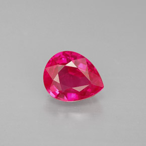 Rubis rouge naturelle en forme de poire, 1,11 ct, VS