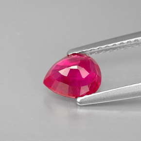 Rubis rouge naturelle en forme de poire, 1,11 ct, VS