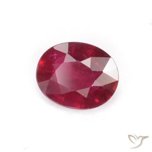 Rubis Rose rougeâtre profond naturelle ovale, 0.35 ct, VS-SI