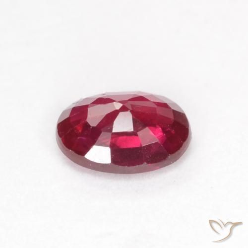 Rubis Rose rougeâtre profond naturelle ovale, 0.35 ct, VS-SI