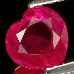 Rubis rose naturelle forme de coeur, 1,10 ct, VVS-VS