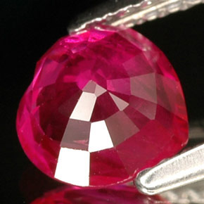 Rubis rose naturelle forme de coeur, 1,10 ct, VVS-VS