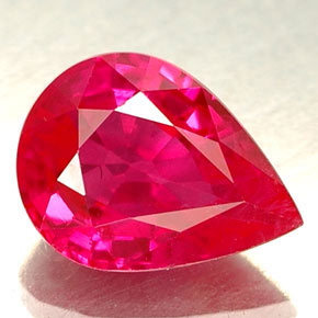 Rubis rose naturelle en forme de poire, 1,04 ct, VS