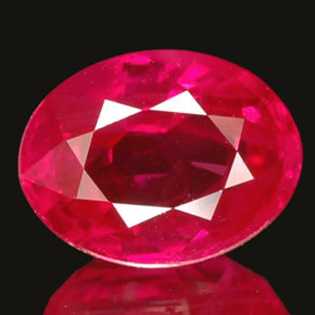 Rubis rose naturelle coupe ovale, 1,03 ct, VVS-VS